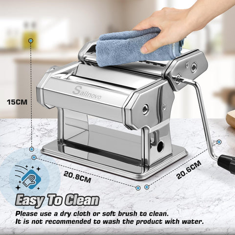 Sailnovo pasta maker stainless steel body resists rust for durable use