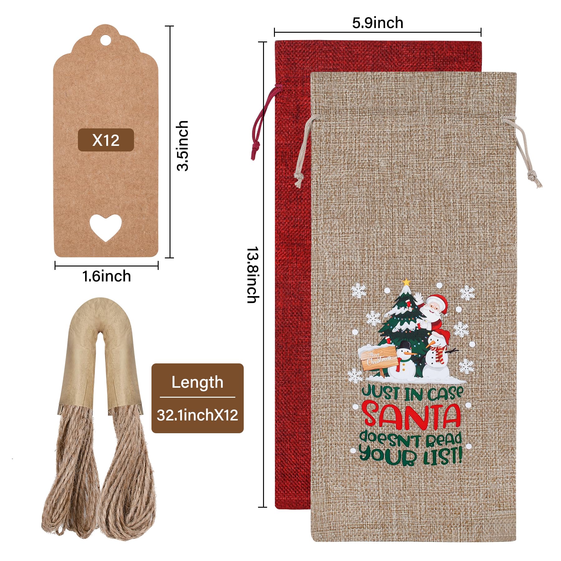 Sailup burlap wine bags with drawstring closure stay secure during transport.