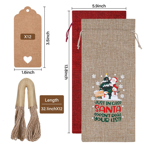 Sailup burlap wine bags with drawstring closure stay secure during transport.