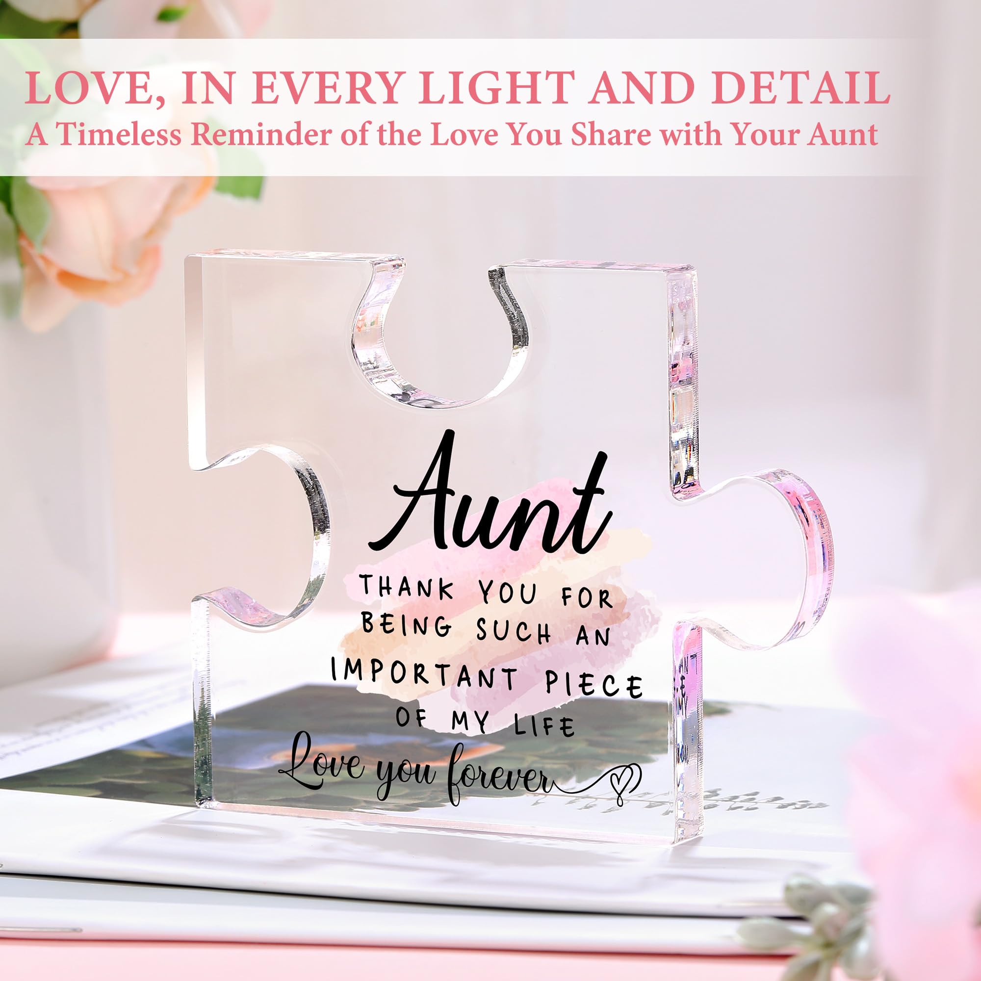 Saineron puzzle decor plaque adds heartfelt décor to her space.