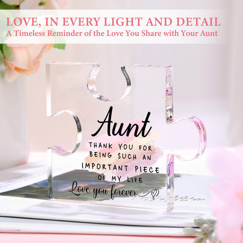 Saineron puzzle decor plaque adds heartfelt décor to her space.