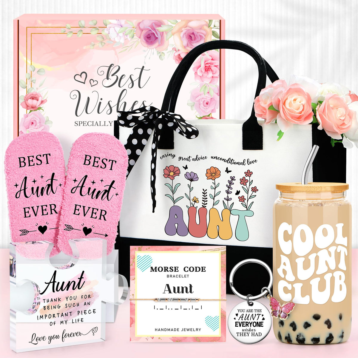 Saineron Aunt Gift Set tote bag for everyday use and thoughtful gifting.