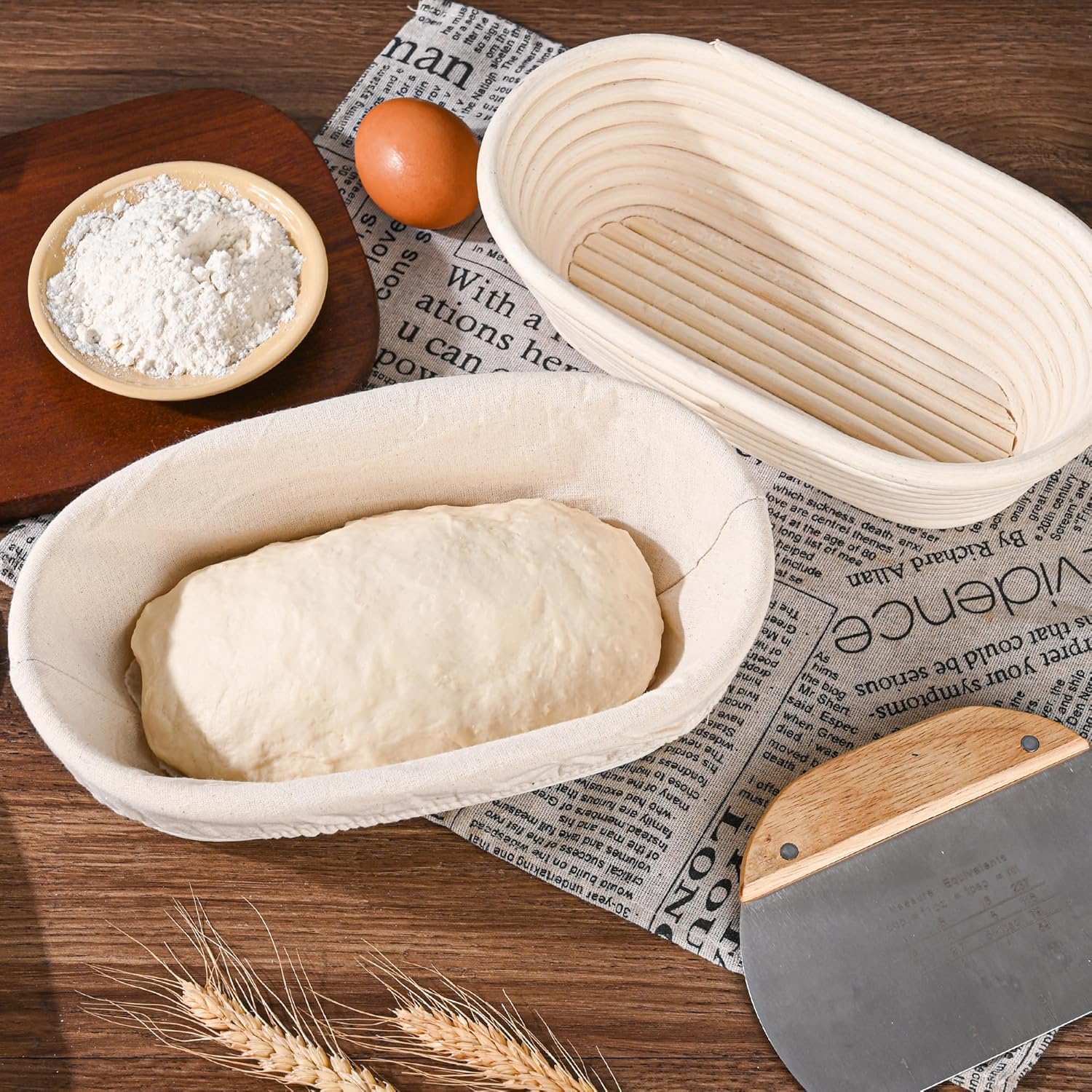 Saint Germain Bakery banneton basket easy cleaning with liner and brush