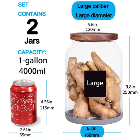 SAIOOL two-pack glass jar set enables bulk storage and easy labeling
