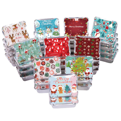 SAITI Christmas cookie tins with festive lid designs for gifting and presentation.