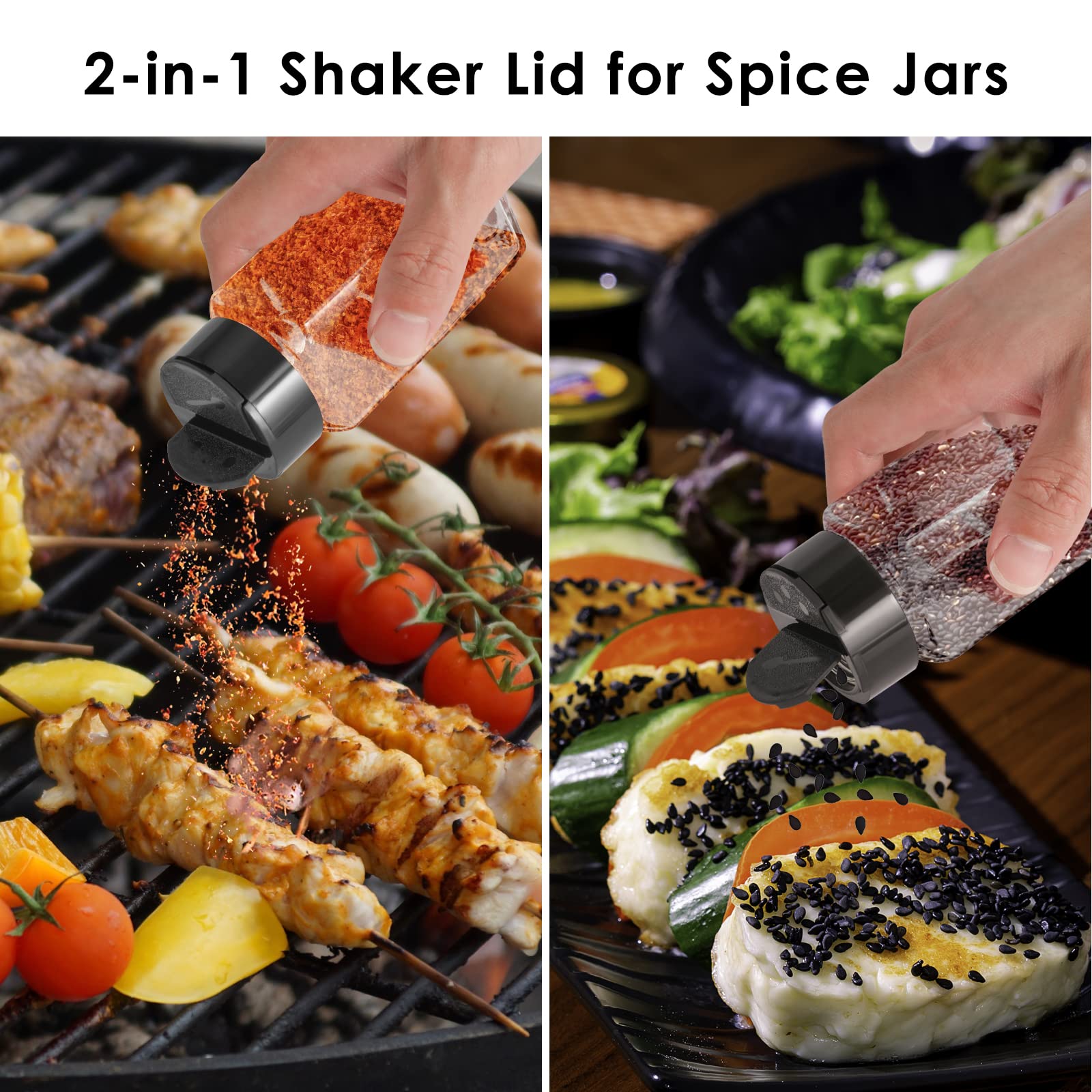 Saiveina jars with pour holes for controlled seasoning.
