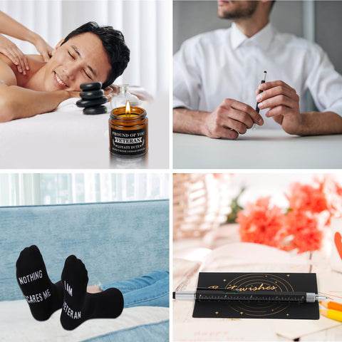 SAIWEILAI ONLINE veterans gift set scented candle creates relaxing ambiance at home.