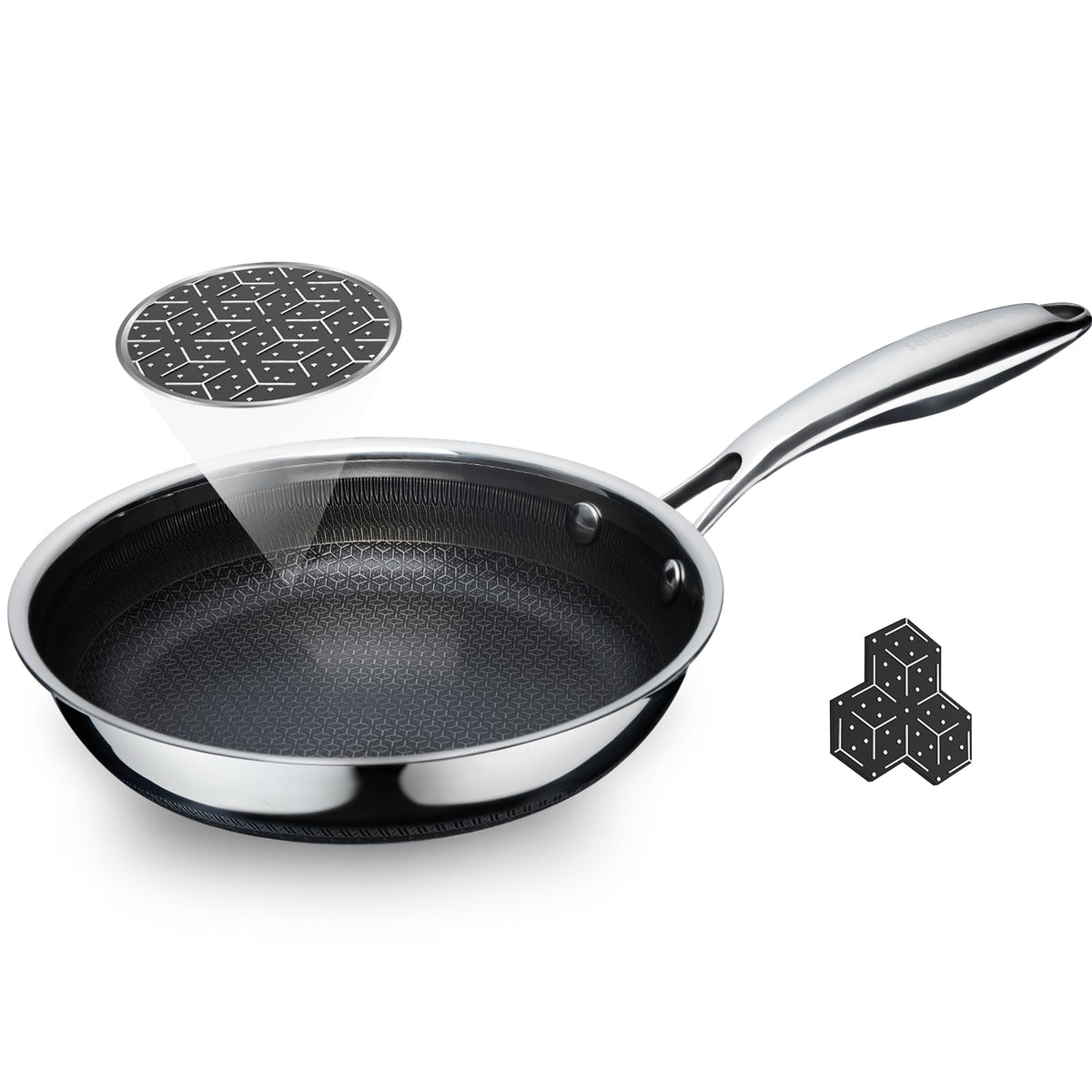SAKAMOSH 8-inch nonstick pan with ceramic coating for easy release and healthier meals.