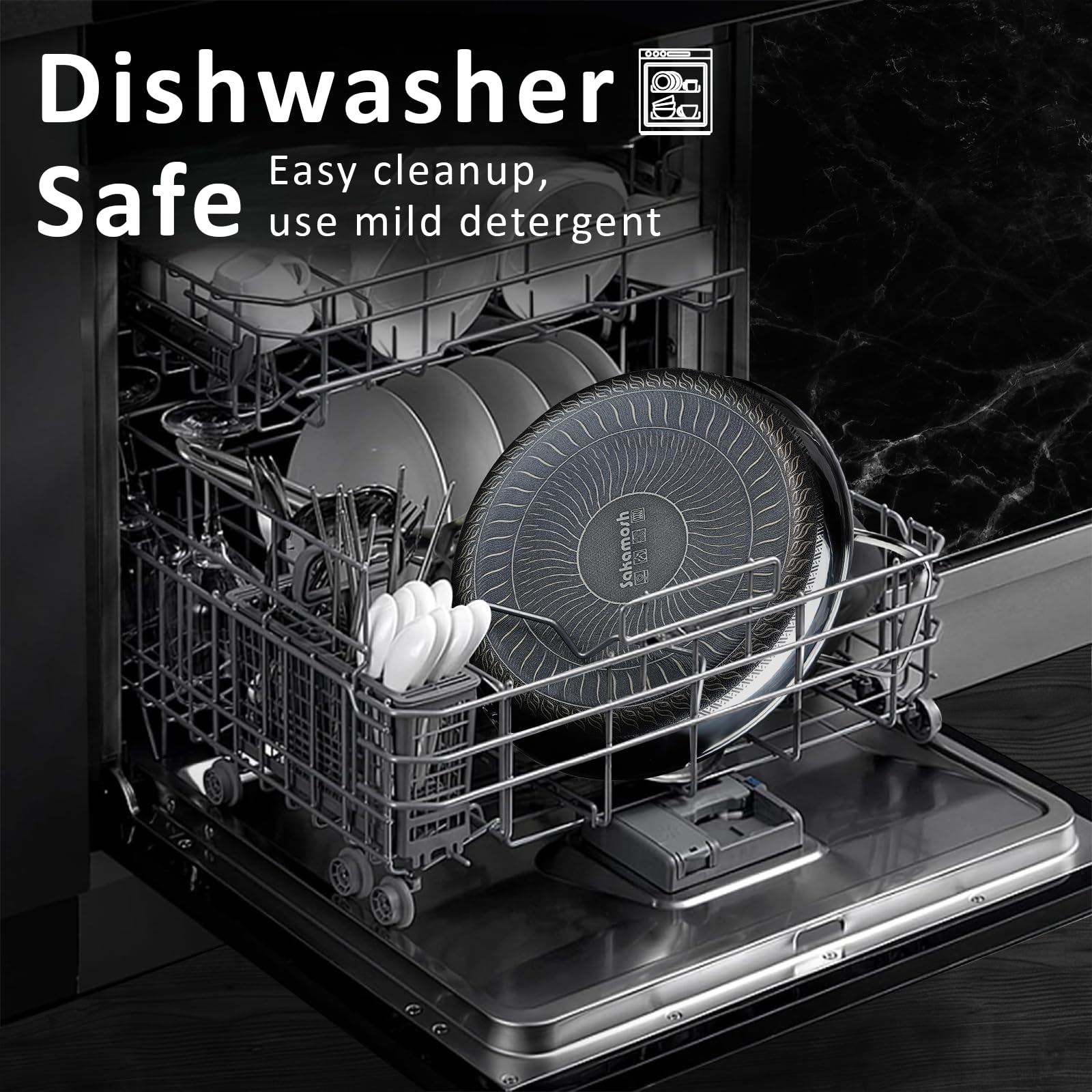 SAKAMOSH induction-ready base works on gas, electric, and ceramic stoves.