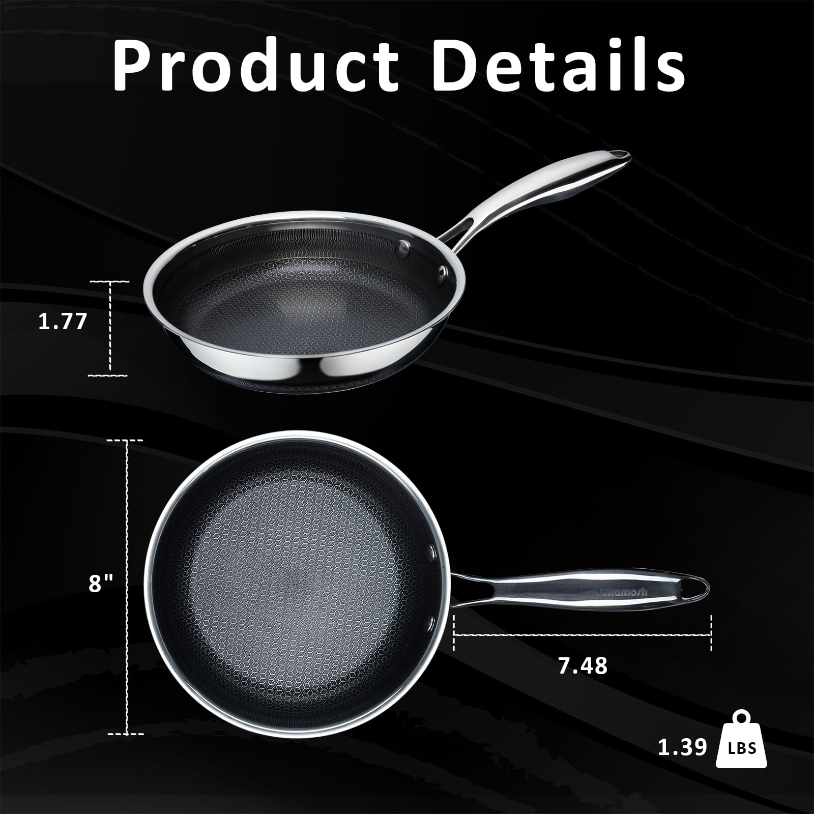 SAKAMOSH easy-clean surface simplifies wiping away residue after cooking.