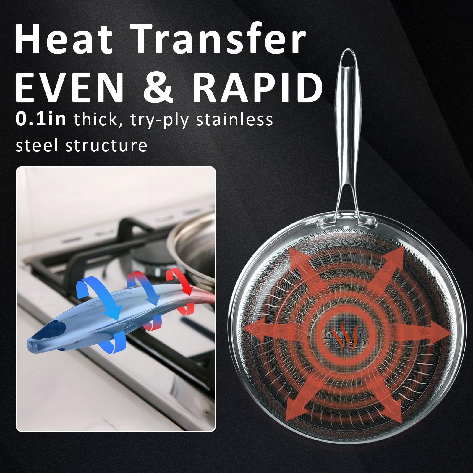 SAKAMOSH magnetized base enables quick heat transfer on induction.