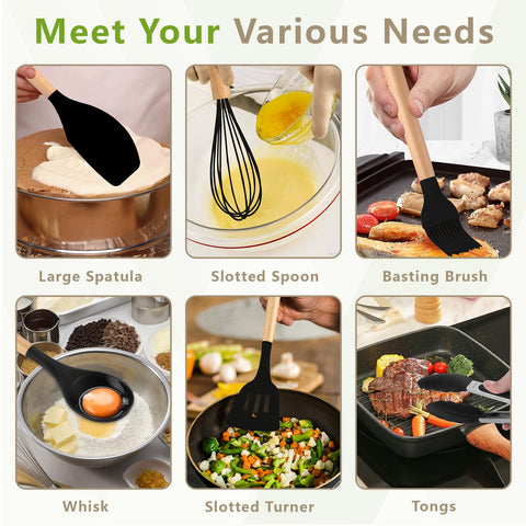 SAKAMOSH silicone slotted turner protects nonstick surfaces while flipping with precision.