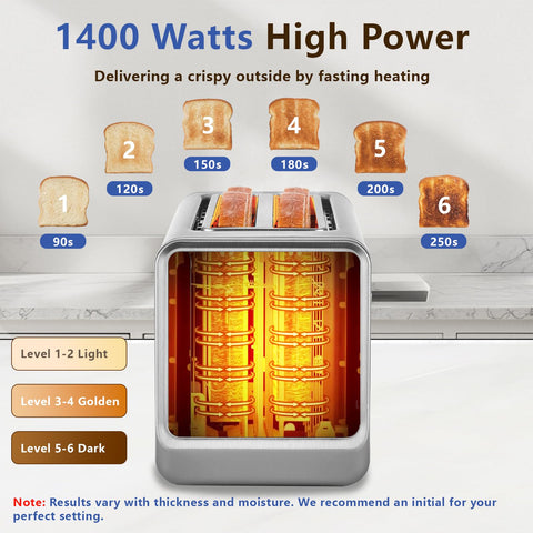 SAKAMOSH toaster offers browning levels for consistent shade across slices