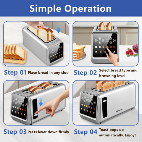 SAKAMOSH extra-wide 1.5 inch slots fit thick slices and bagels