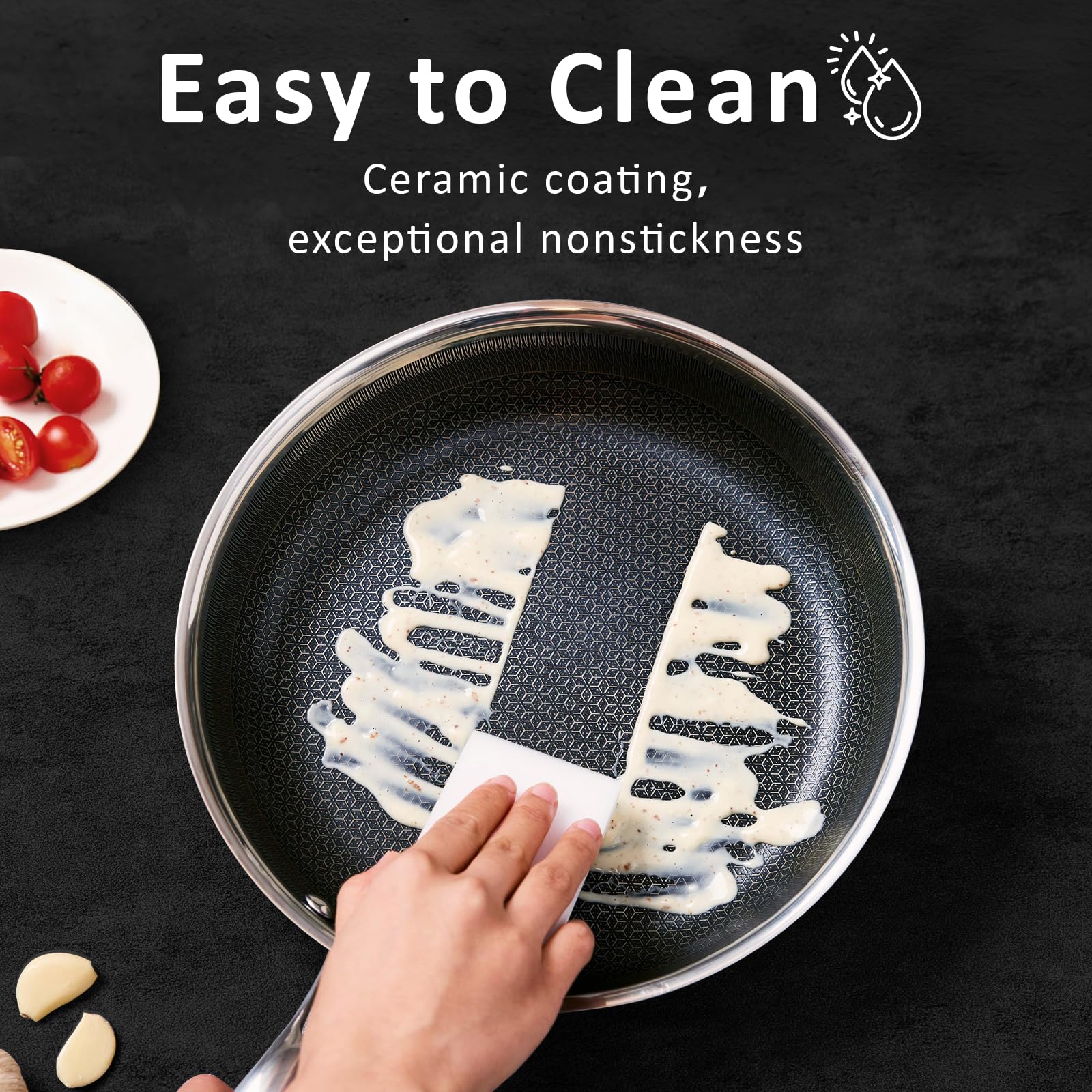 SAKAMOSH stay-cool hollow handle reduces heat exposure while cooking.