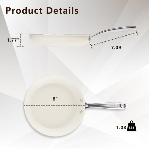 SAKAMOSH white ceramic skillet adds a clean, modern touch.