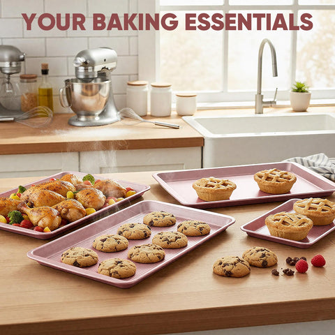 SakerPlus nonstick baking sheet set 3 medium 15x10 inches for sheet meals