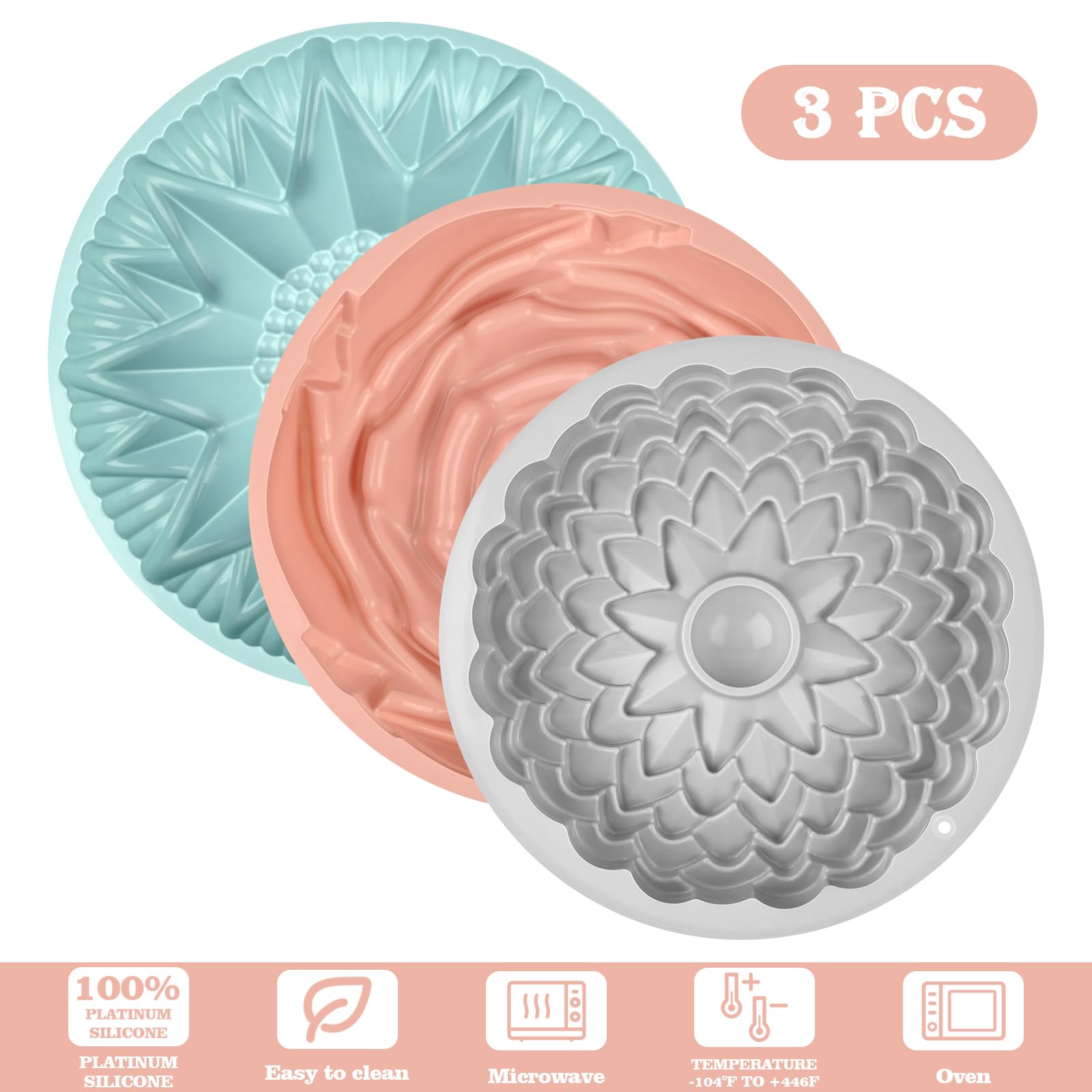 Sakolla chrysanthemum-shaped mold for elegant floral desserts with simple release.