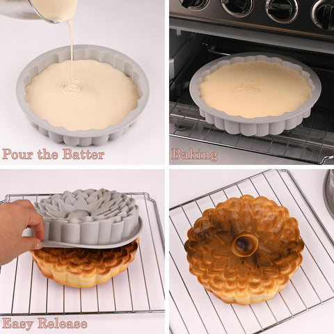 Sakolla oven-safe silicone mold works in ovens, microwaves, and freezers.
