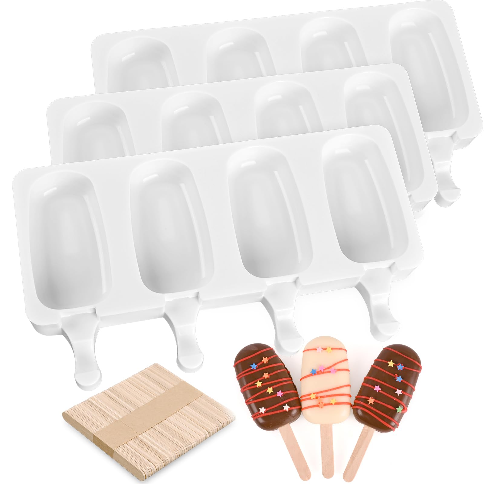 Sakolla popsicle mold in oval classic shape for easy release and uniform treats.