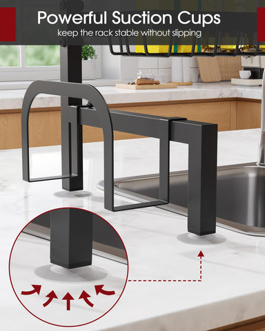 Adjustable width from 31.5 in to 39.5 in fits most sinks.