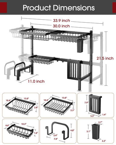 Sakugi rack with knife holder and cutlery area for organized utensils