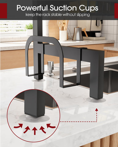 Sakugi dish rack rustproof construction displayed in a sleek black finish
