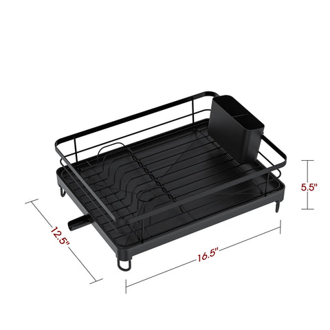 Sakugi dish drying rack side view showing sturdy stainless steel frame and drainage