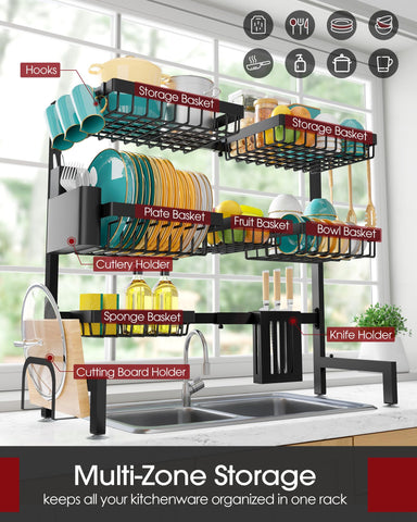 Sakugi utensil holder keeps flatware within easy reach while drying.