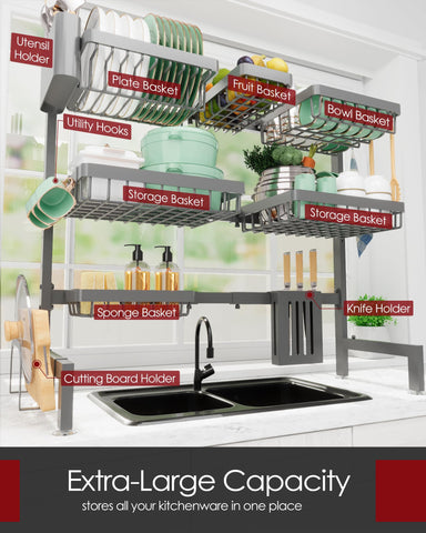 Sakugi rack shows utensil and knife holder for organized cutting and prep.