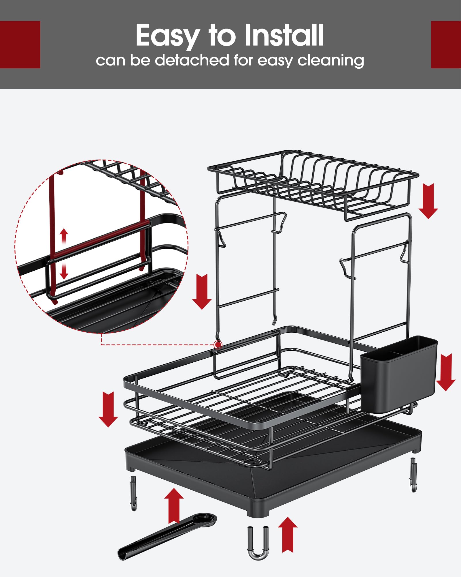 Sakugi X-Large removable cutlery holder ready for utensils cleanup