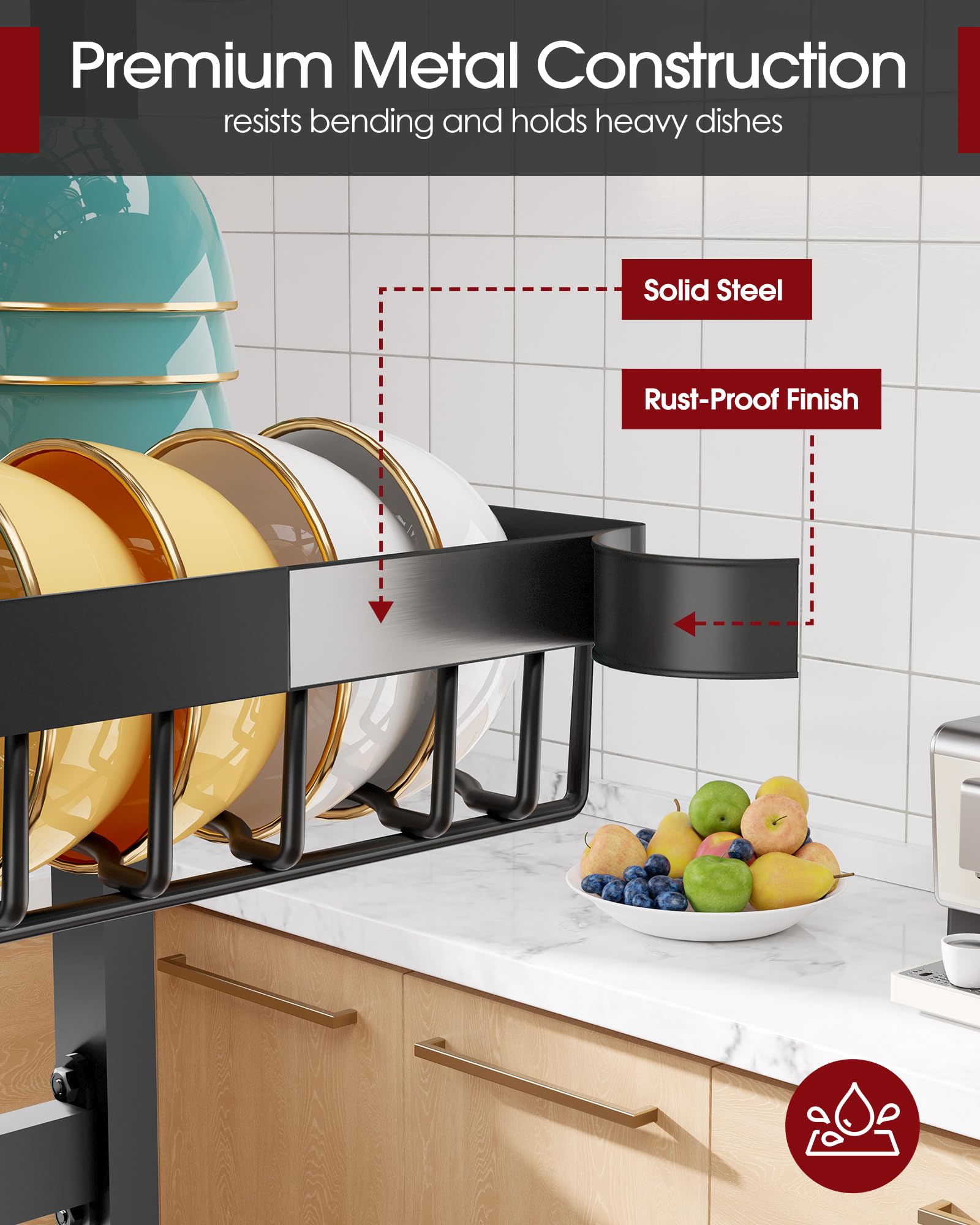 Fingerprint-proof black coating simplifies cleaning and maintenance.