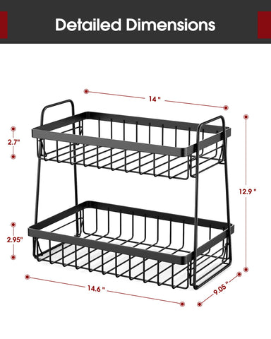 Sakugi rustproof metal frame supports fruits while resisting moisture for easy cleaning.