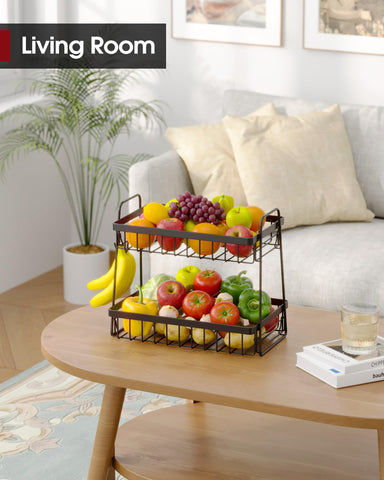 Sakugi space-saving kitchen display keeps fruit within reach on counters.