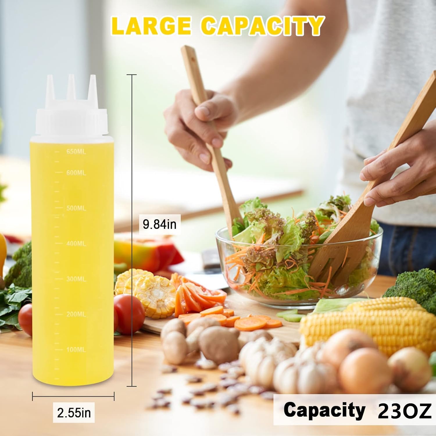 Saladulce bottle top detachable showing easy refilling and secure cap.