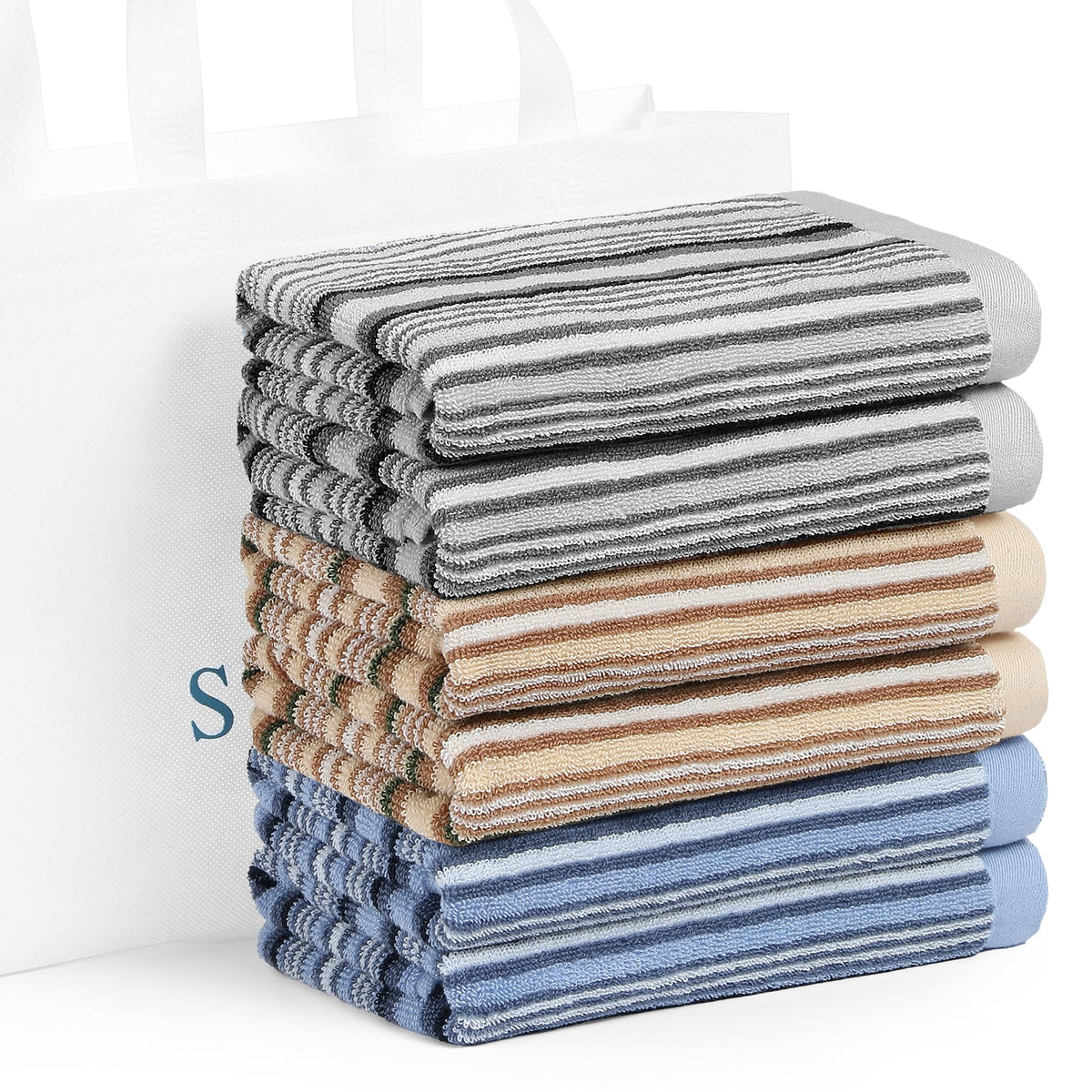 SALAS kitchen towels six-pack in vibrant colors for versatile dish drying