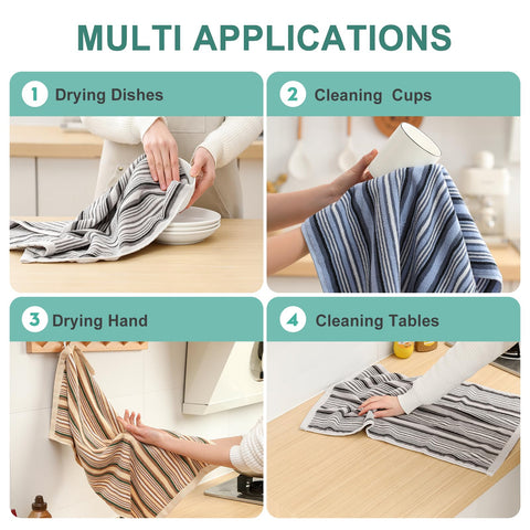 SALAS towels folded and ready in a bright kitchen