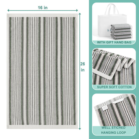 SALAS striped cotton towel with textured weave for absorbent performance.