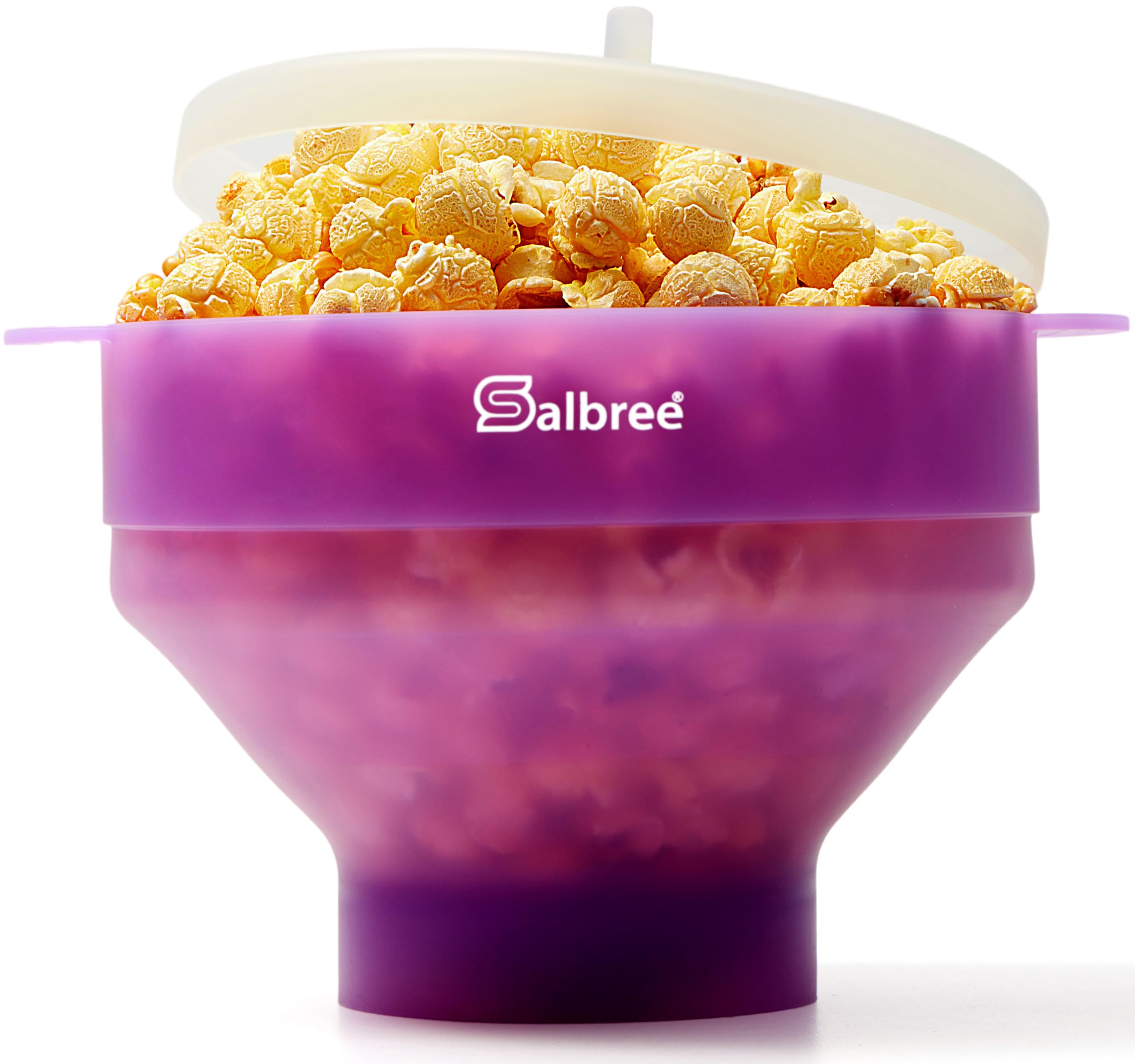Salbree collapsible popcorn popper in compact form for easy storage