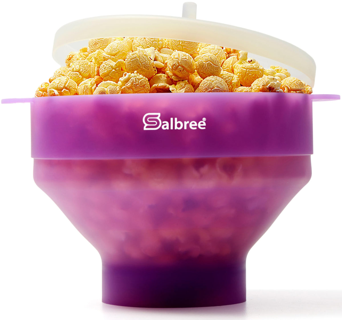 Salbree collapsible popcorn popper in compact form for easy storage