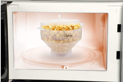 Salbree microwave popcorn popper helps reduce waste vs bags.