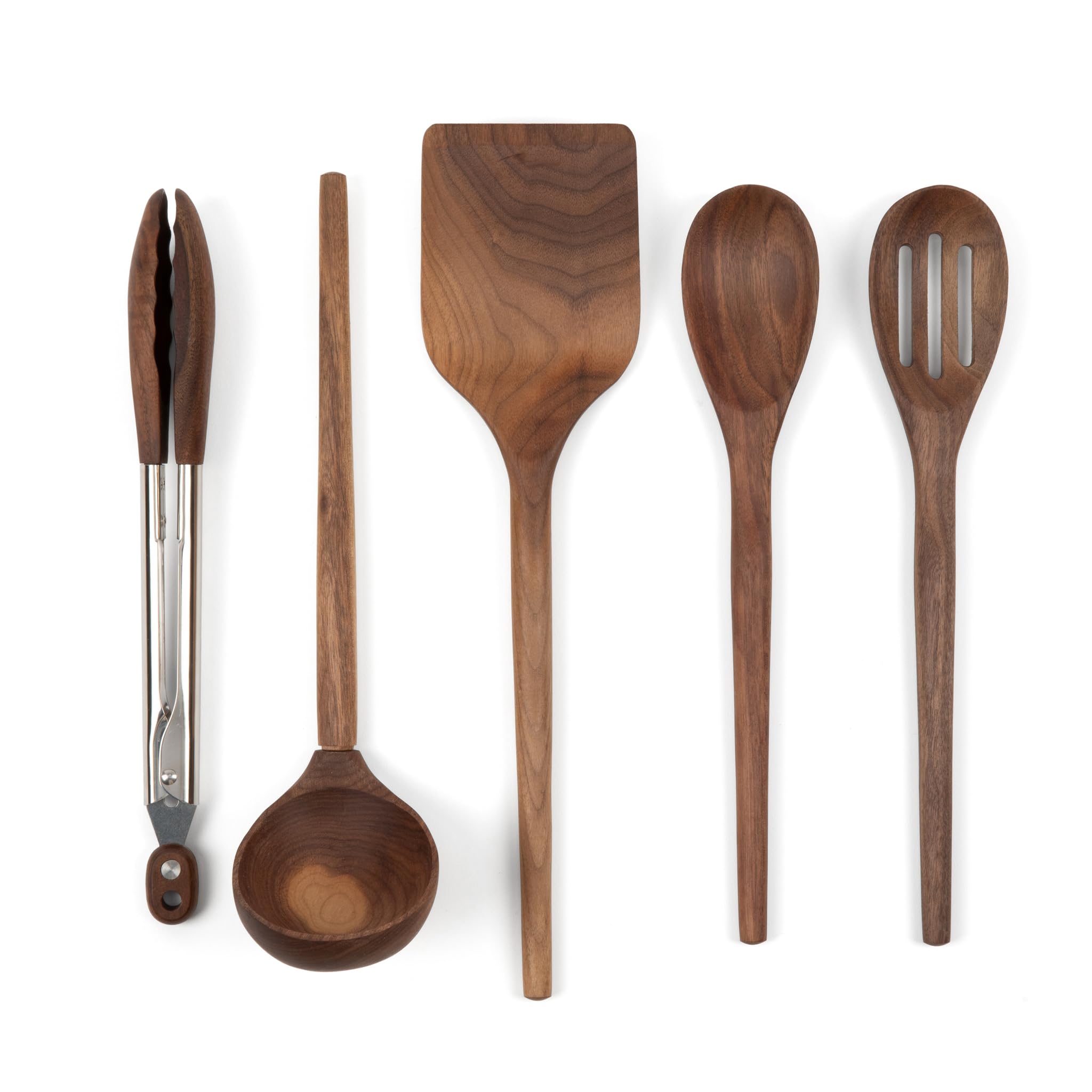Salt & York walnut utensil turner for flipping without scratching nonstick pans