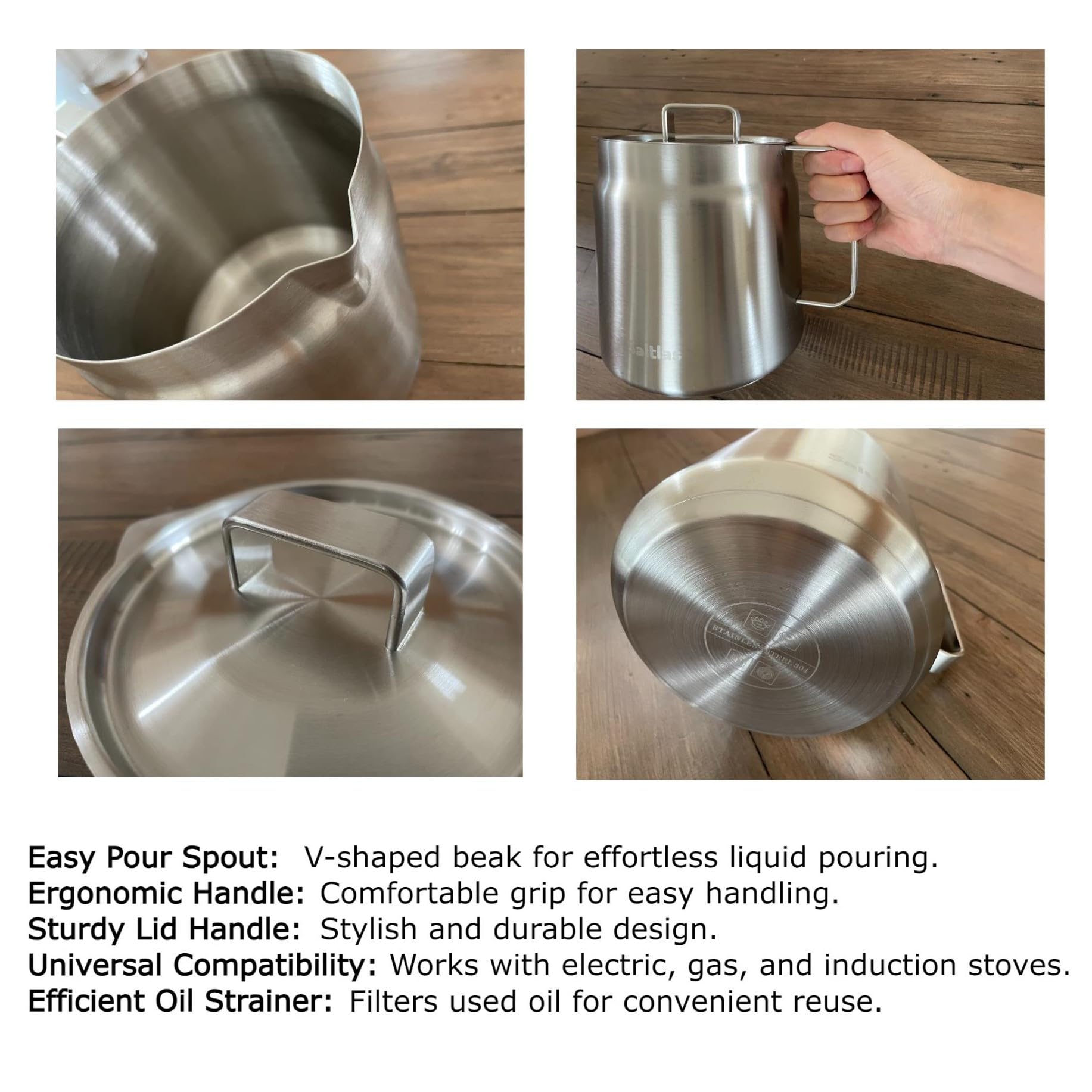 Saltlas deep fryer pot with 2-liter capacity for small batches.