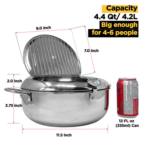 Saltlas deep fryer pot 304 stainless steel ensures durable, rust-resistant kitchen use