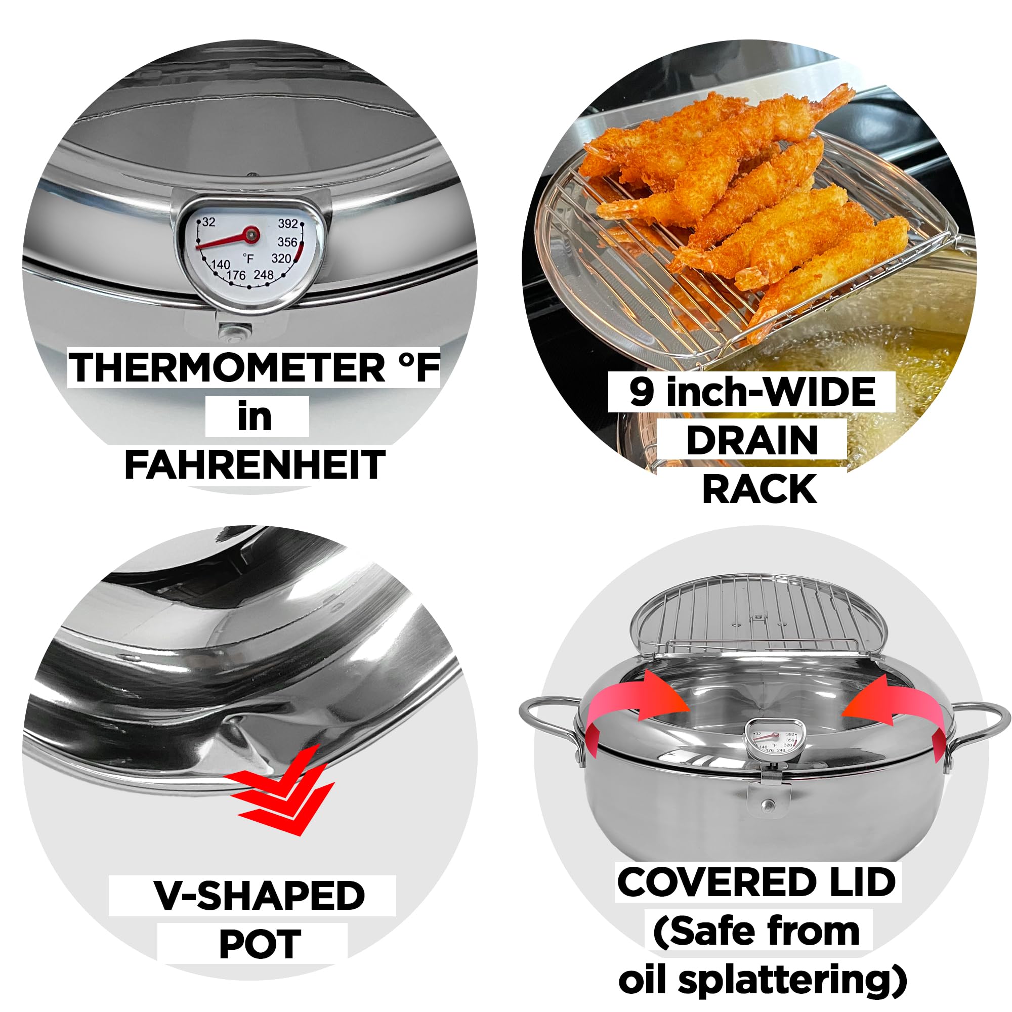 Saltlas deep fryer pot oil drain rack allows easy draining and serving