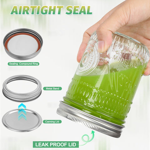 Saluioa Mason jars 16oz airtight seal demonstrating leakproof performance