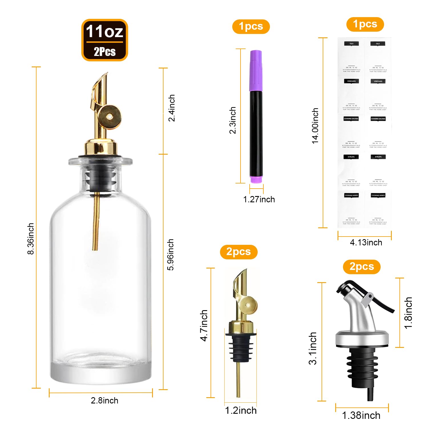 Salzesfalls interchangeable pour spouts for flexible pouring