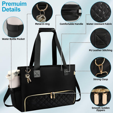 Sambois padded long handles and detachable strap for comfortable all-day carry