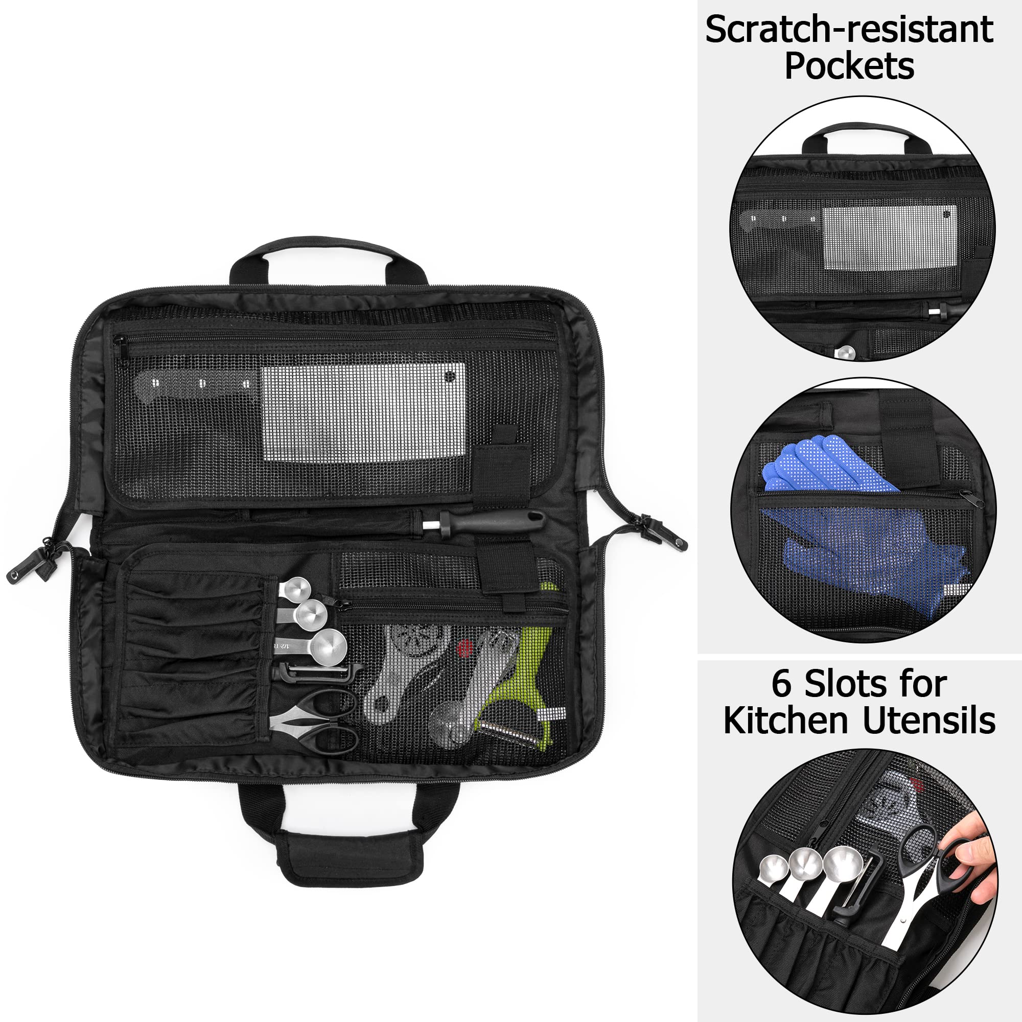 samdew chef knife bag lockhole zipper enables secure transport