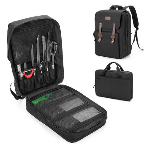 Samd ew large chef backpack with open knife compartments for quick access